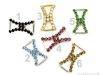 Decorative clip width 15x25mm strass