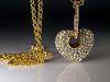 Necklace  heart strass on chain