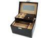 Jewel box three-storied 14x16x21cm crocodile leatherette