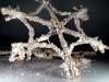 Christmas snowflake of wicker size 22x22cm with snow
