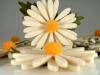 Garland hanging ox-eye daisy felt size 8x130cm