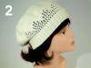 Women´s cap beret  knitted yarn  with faggoting LONA