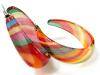 Earrings plastic  Ø50mm RAINBOW
