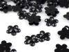 Flower plastic Ø11mm for stitching 500pcs 2nd quality black basis
