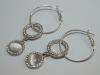 Earrings metal Ø28mm ring with stones