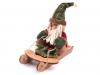 Santa Claus and reindeer on sledge 10x22x23cm