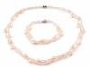 Necklace and bracelet oval shape set