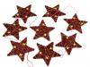 Garland hemp hanging decoration with stars size 10x170cm