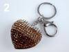Keychain TRIO HEART with stones