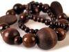 Necklace WOOD wood with discs and balls