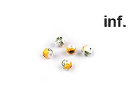 Porcelain Beads with Flowers Ø8 mm
