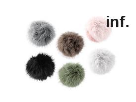 Fur Pom Pom with Loop Ø11 cm