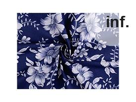 Cotton Fabric / Canvas Blue Print Flowers