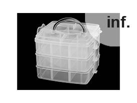 Plastic box / briefcase 3-story with handle