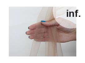 Exclusive stretch tulle for inserts, necklines, sleeves, body linings