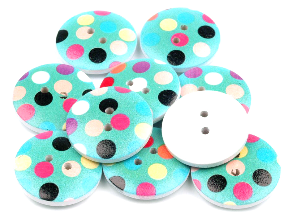 Wooden POLKA DOT Button size 36' STOKLASA Haberdashery