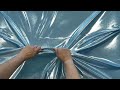 Stretch knit with metallic effect