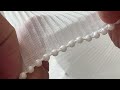 Pleated ruffle with beads, width 80 mm