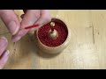 Wooden mill for threading seed beads Ø9 and 10 cm with a needle