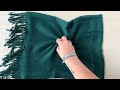 Scarf / shawl solid color with fringes 65x175 cm