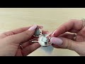 Magnetic brooch with rhinestones, leaf